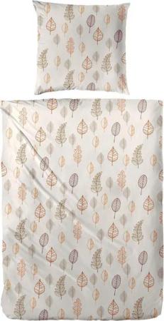 Carpe Sonno Bettwäsche Biber 135x200 155x220 Kuschel Bettwäsche Winter Flanell Baumwolle, Biber, 2 teilig, Flauschige Winterbettwäsche mit Reißverschluss Blätter 135 x 200 Beige