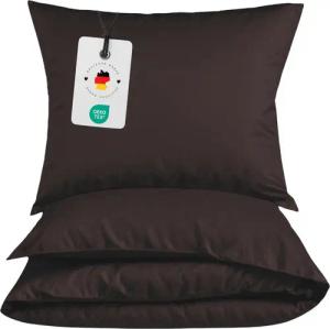 Carpe Sonno Bettwäsche Leichte Renforce Bettwäsche 135x200 155x220 Baumwolle Einfarbig Uni, Renforcé, 2 teilig, Uni Bettbezug 155x220 Braun - Extra Leicht & Oeko-Tex