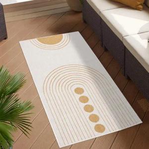 Carpet City Outdoorteppich "DUO RUG 5739" rechteckig 5 mm Höhe Wendeteppich Wetterfest In- & Outdoor, Balkon, Terrasse, Wohnzimmer