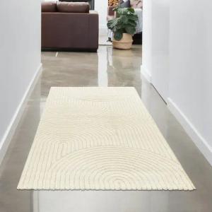 Carpetia Teppich Moderner Teppich für Wohnzimmer mit Bogenmuster in creme, rechteckig, Höhe: 14 mm