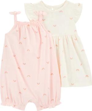 Carter's 2-tlg. Set Kleid Flügelarm und Spieler Regenbogen