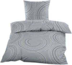 Casa Colori Bettwäsche Microfaser Fleece Wintergarnitur 135x200 cm kuschelig weich, Fleece, 2 teilig, Grau Anthrazit Kreise