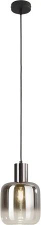 casa NOVA Pendelleuchte SVENJA, 1-flammig, Schwarz, Metall, Rauchglas, ohne Leuchtmittel, Hängeleuchte, Hängelampe
