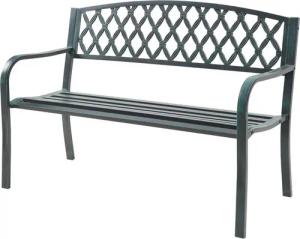 casa.pro Gartenbank, »Opsasar« Stahl 127 x 53,5 x 88 cm Dunkelgrau mit grüner Patina