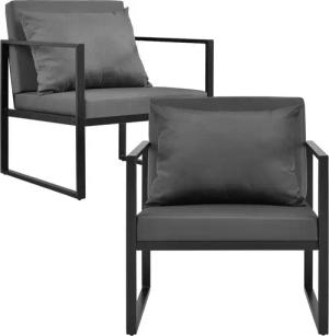 casa.pro Gartenlounge-Set, »Lerum« Gartenstuhl 2er Set Sessel mit Kissen schwarz