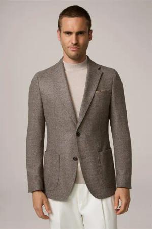 Cashmere-Sakko Giro in Braun-Beige gemustert