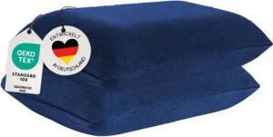 casimum Kissenbezug Schonbezüge für Reise-Nackenkissen SUPER TRAVEL - BLAU, (2 Stück), passend für Nackenstützkissen, 40x25cm, Doppelpack (2Stk)