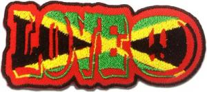 Catch the Patch Aufnäher Bügelbild, Aufbügler, Applikationen, Patches, Flicken, zum aufbügeln, Polyester, LOVE Reggae Peace Frieden - Größe: 9,6 x 4 cm