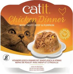 Catit Dinner Huhn mit Rind & Kürbis 80 g, Trockenfutter für: Katze
