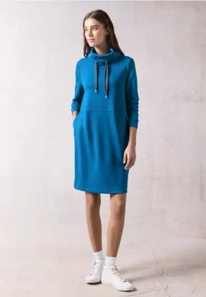 Cecil Damen Kleid mit großem Kragen in Blau, Gr: XXL