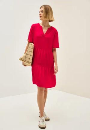 Cecil Damen Knielanges Volant-Kleid in Rot, Gr: M