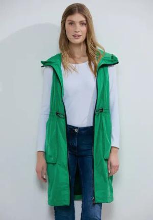 Cecil Damen Longweste mit Mesh in Grün, Gr: XL