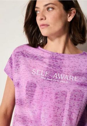 Cecil Damen Shirt in Ausbrenner-Optik in Pink, Gr: S