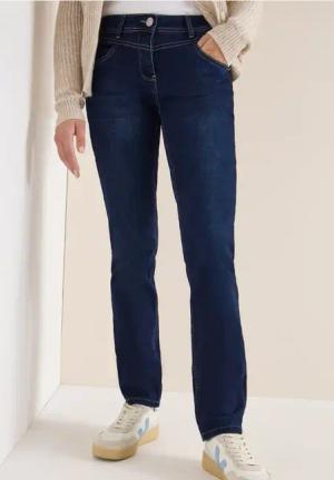Cecil Damen Straight Leg Jeans in Blau, Gr: 36