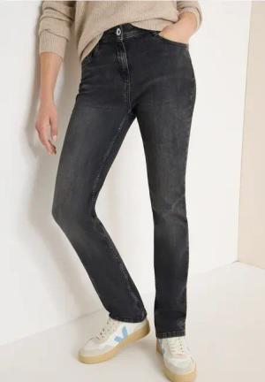 Cecil Damen Straight Leg Jeans in Grau, Gr: 25