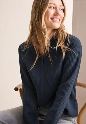 Cecil Damen Strukturtunika in Blau, Gr: S