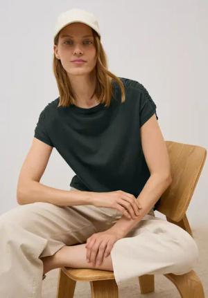 Cecil Damen T-Shirt mit Raffung in Grün, Gr: XXL