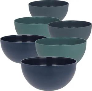 Centi Schüssel BOWLINA Salatschüssel-Set 4 Liter, Kunststoff, (6er-Set), – Ø 24 cm – H 12 cm – 3 farbig