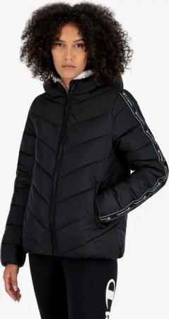 Champion Funktionsjacke Steppjacke - leichte wattierte Kapuzenjacke in Kontrastoptik - schwarz