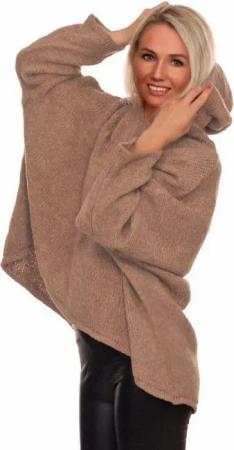 Charis Moda Hoodie Strickpullover asymmetrischer Schnitt im Oversize Look