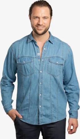 Checker Jeanshemd Dynasty Denim bluse longsleeve langarm