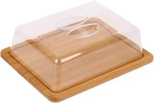 Cheffinger Butterdose Bambus Käseglocke & Butterdose – Frischhalten mit Stil, (1-tlg)