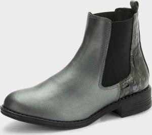 Chelsea Boots mit Animal-Prägung - grau - Gr. 42 von Goldner Fashion