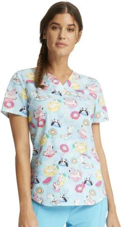 Cherokee Funktionsbluse Bunt bedruckter Damen Kasack "go with the float" Kasack mit Motiv