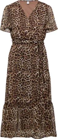 Chiffonkleid in Wickeloptik mit All-over-Print