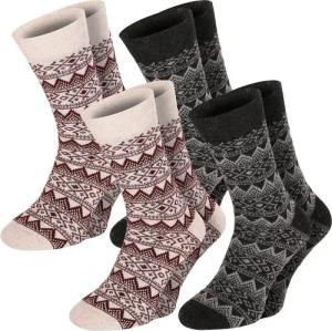 Chili Lifestyle Norwegersocken WOOL CLASSIC Wollsocken Schafwolle Socken in klassischem Mustermix (Multipack, 4-Paar, 2 Farbdesigns) Weichbund ohne Gummidruck