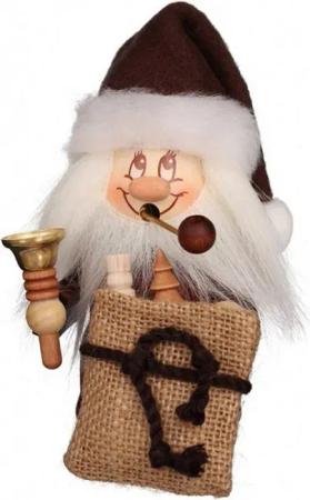 Christian Ulbricht Räuchermännchen Ulbricht Räuchermann Miniwichtel Weihnachtsmann mit Glocke, (1 St), Handarbeit aus dem Erzgebirge