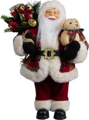 Christmas Paradise Weihnachtsmann stehend 30cm (Santa, 1 St., stehend), in rot mit Teddybär