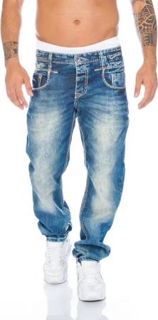 Cipo & Baxx Slim-fit-Jeans Herren Jeans Hose mit dicken Kontrastnähten