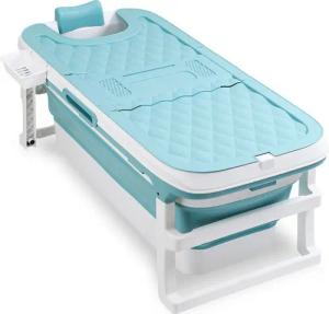 Clanmacy Badewanne Badewanne Erwachsene XXL-Bad Faltbare mit Massagerollen 149cm