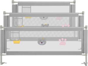 Clanmacy Bettschutzgitter 3X Bettgitter Bettschutzgitter Kinderbettgitter Kinder Baby Bettschutz (150+200+200CM, 3 St), aus Metall