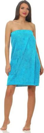 CLASS HOME COLLECTION Saunatuch Damen Saunakilt Saunatuch mit Klettverschluss 100% Baumwolle Frottee, 100% Baumwolle (1-St), Hautfreundlich, Aufbewahrungstasche, Saugfähig, mit Klettverschluss