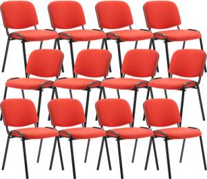 CLP 12er Set Besucherstuhl Ken Stoff I Stapelstuhl Mit Robustem Metallgestell I Polsterstuhl Mit Rückenlehne
