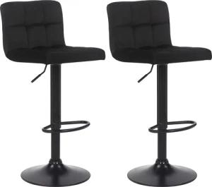 CLP 2er Set Barhocker Feni Samt, höhenverstellbar mit Fußstütze, Lehne & Metallgestell, belastbar bis 150 kg