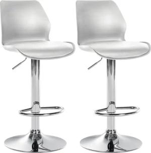 CLP 2er Set Barhocker Gilbert I Mit Gepolsterter Sitzfläche Aus Kunstleder I Höhenverstellbar, Drehbar Mit Fußstütze Und Rückenlehn