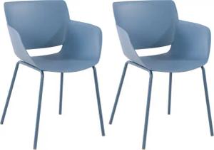 CLP 2er Set Gartenstuhl Alpena I wetterfest und UV-beständig I Metallgestell I Sessel für draußen I Esszimmerstuhl