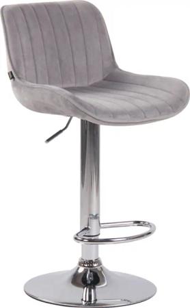 CLP Barhocker Lentini Samt I Thekenhocker Höhenverstellbar I Barstuhl Mit Fußstütze I 360° Drehbar I Tresenhocker Mit Trompetenfuß