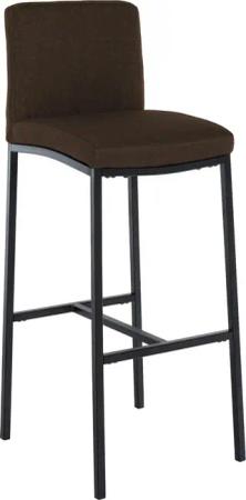 CLP Barhocker mit Lehne Freeport, Barstuhl gepolstert, moderner Tresenstuhl mit Metallgestell matt-schwarz und Fußablage