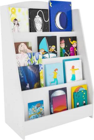 CLP Bücherregal Melfa I Zeitschriftenständer Mit 4 Fächern I Regal Für Kinderbücher I Organizer Weiß