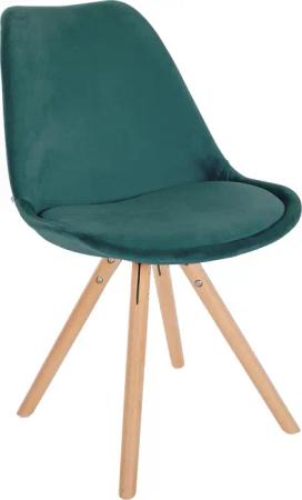 CLP Stuhl Sofia mit Samtbezug und hochwertiger Polsterung I Besucherstuhl mit robustem 4-Fuß Holzgestell