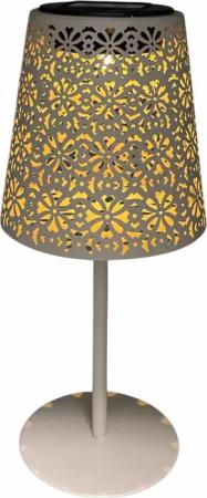 Coen Bakker LED Solarleuchte, Lichtsensor, LED, warmweiß, Tischleuchte Metall sandfarben warmweiß 12x28cm