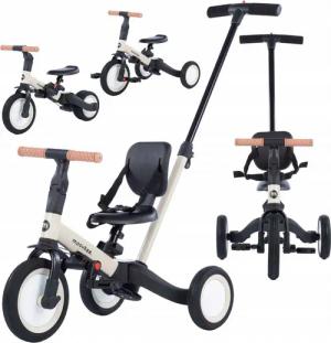 COIL Dreirad Lauflernrad, Kinderlaufrad, Dreirad/Laufrad, Balance Bike, 6in1, Sattel aus Ökoleder, ab 12 Monaten, Gummiräder, Höhenverstellung