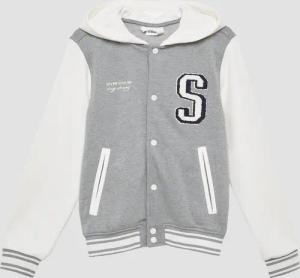 College-Jacke mit Applikation und Kapuze