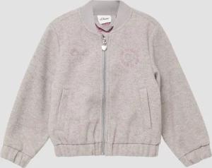 Collegejacke in Wolloptik mit Stickerei