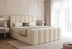 Compleo Boxbett BUBBLE, Wolkenbett, Bequem, Bonell, Topper, Doppelbett gepolstertes Kopfteil mit Bettkasten