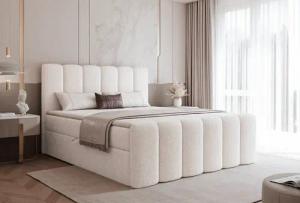 Compleo Boxbett BUBBLE, Wolkenbett, Bequem, Bonell, Topper, Doppelbett gepolstertes Kopfteil mit Bettkasten